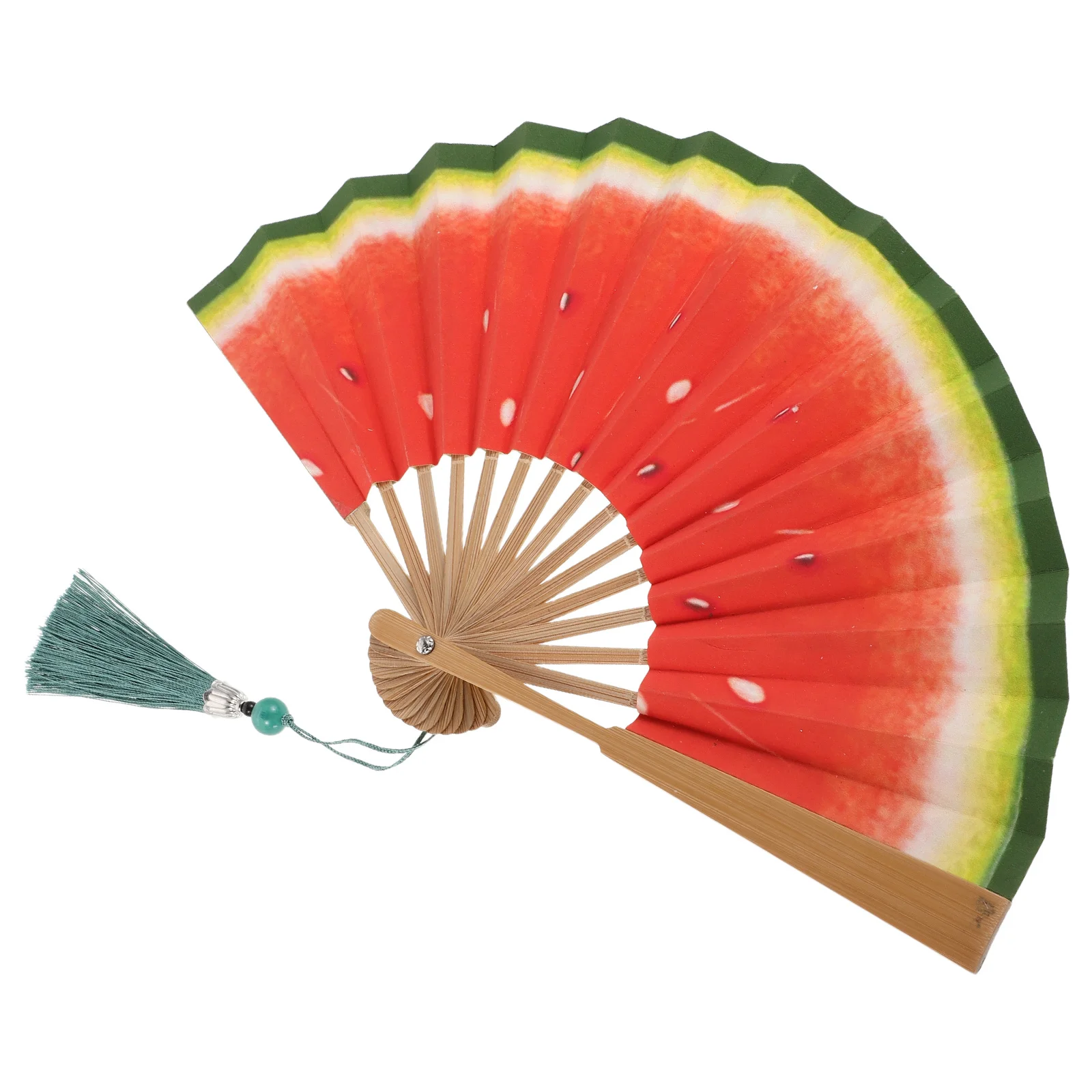 

Hand Painted Watermelon Folding Fan Unique Summer Accessory Beautiful Artwork Portable Cooling Gift Novelty Item