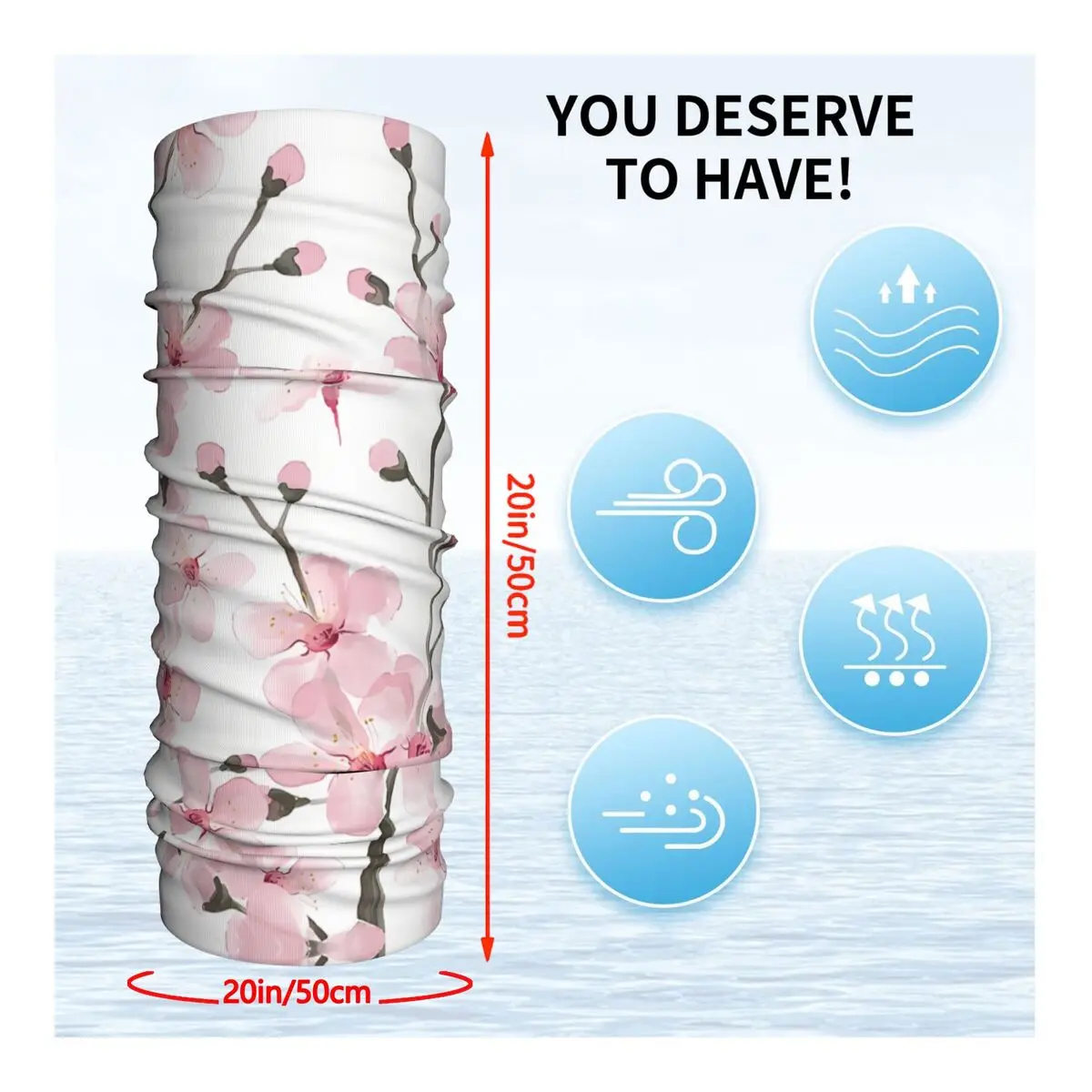 Flower Scarf Neckerchief Neck Face Mask Polyester