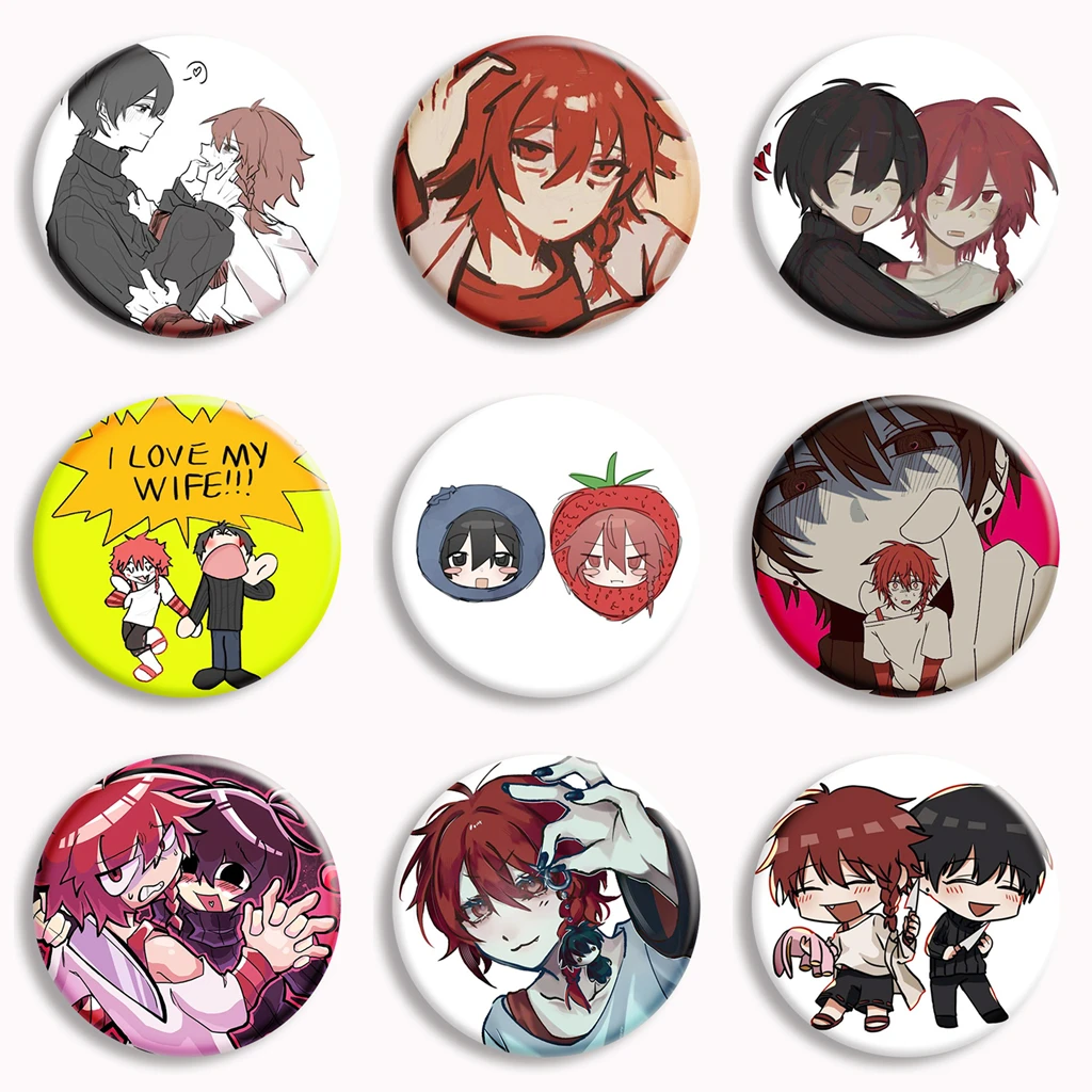 Zeno Remake Anime Soft Button Pin Maeno Aki and Tsugino Haru Fan Art Brooch Badge Bag Decor Accessories Fans Gamer Collect Gifts