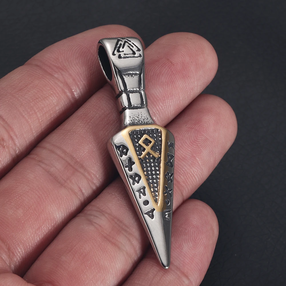 316L Stainless Steel Norse Viking Pendant Rune Hammer Axe Arrow for Men Necklace DIY Accessories Finding Jewelry Making Charm - view 5