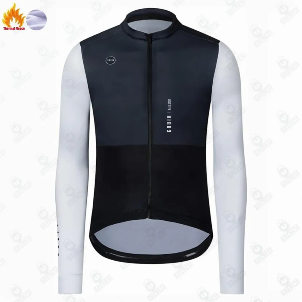 Cobik Bicycle Jacket Winter Thermal Cashmere Wool Long Sleeve Jerseys Men\'s Cycling Jersey Bike Bib Tights Road Ciclismo Uniform