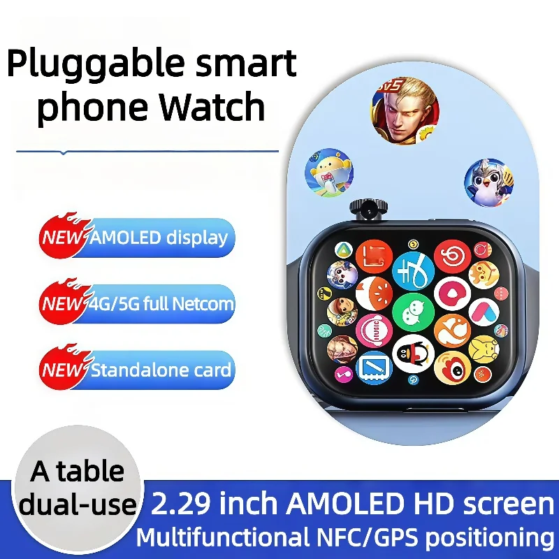 

VP99 Smartwatch 5G 180° Rotating Camera Google Play GPS WIFI 2.29inch Amoled HD Display 4G Calling Smartwatch for Men Women