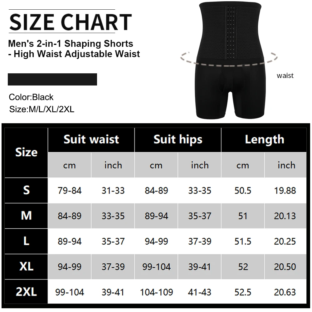 2 in 1 Mens Body Shaper Tummy Control Compression Shorts Waist Trainer Shapewear Butt Lifter Anti Chafing Boxer Underwear New in
