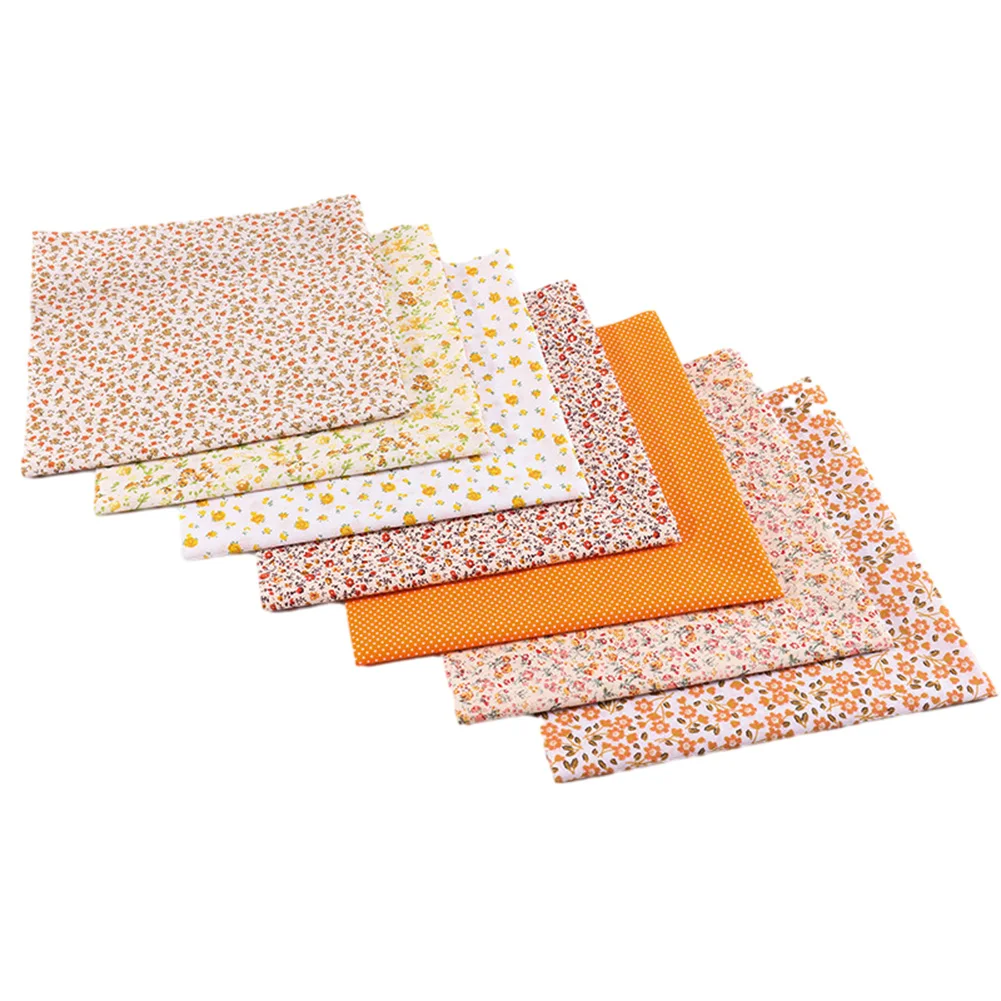 Plain Floral Fabric Patchwork Set for versatile for Decor Mixed Color 25*24cm Cotton Crafts Fabric for durable Easy To Clean