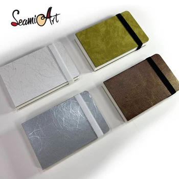 SeamiArt Potentate 수채화 노트북 저널 드로잉 스케치 패드 핸드북, 300gsm 100% 면 종이, 24 장 미술 용품, 9x14cm