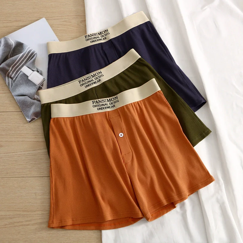 

Men Daily Wear Loose Underwear Cotton Soft Underpants Homewear Mid-rise Elastic Breathable Boxer Shorts Comfortable Arrow Pants