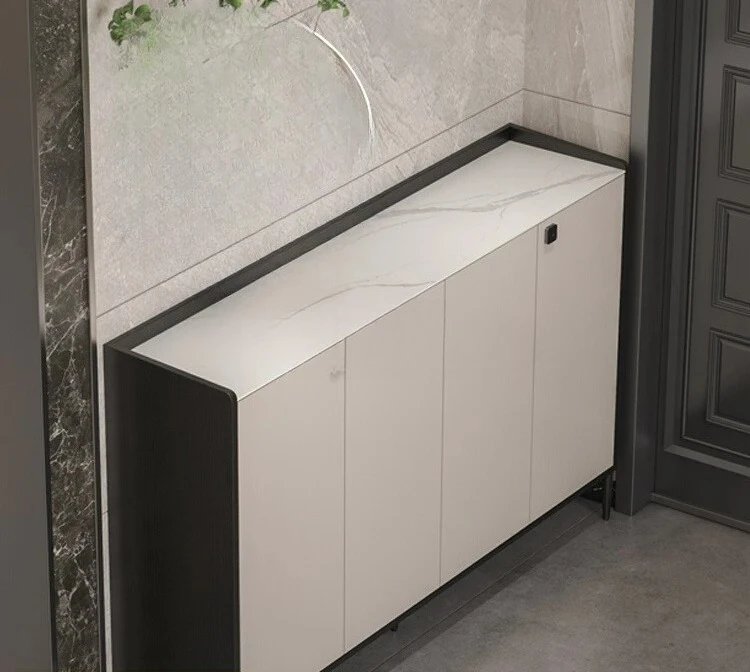 corridor entrance shoe cabinet with lock door outside home entry fingerprint lock aisle elevator corridor seat integrated