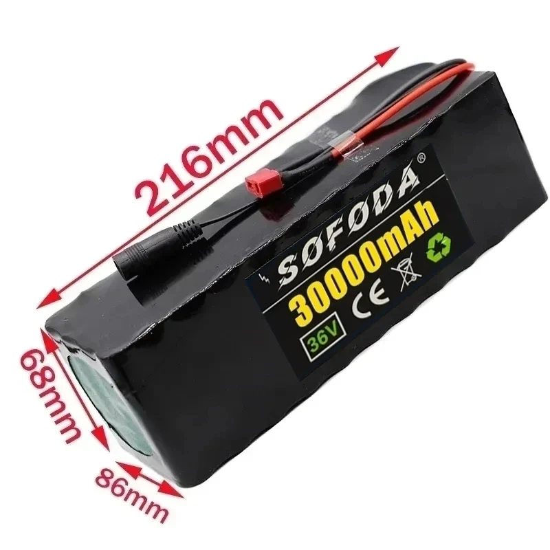 36V battery 10S4P 30Ah battery pack 1000W high power battery 42V 30000mAh Ebike electric bicycle BMS Capacity Indicator+charger