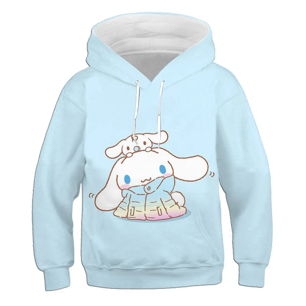 Cinnamoroll print cute girls outdoor fitness running sportswear sciolto confortevole semplice felpa con cappuccio caldo manica lunga