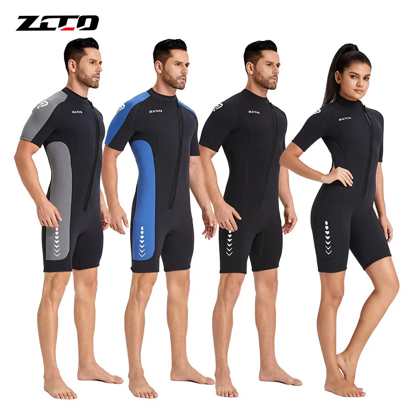 

ZCCO New 3mm Diving Suit Men and Women Short-sleeved Shorts Wetsuit Thickened Warm Cold Surfing Suit Jellyfish Suit