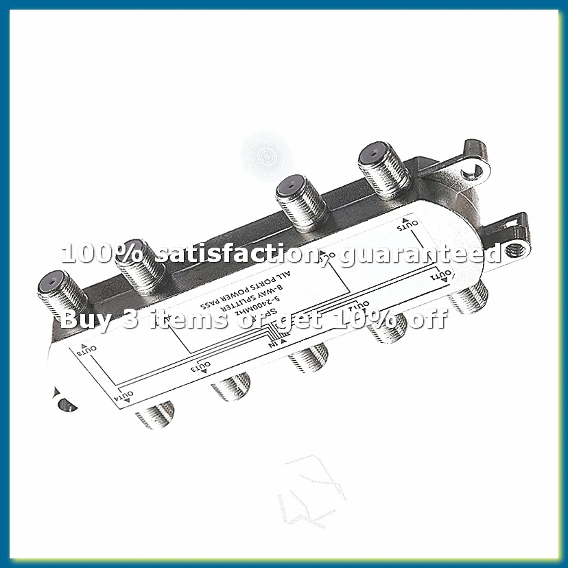 ●Digital 8 Way Coaxial Cable Splitter 5-2400MHz, RG6 Compatible, Work with Analog/Digital TV Connections and Internet-ABFB