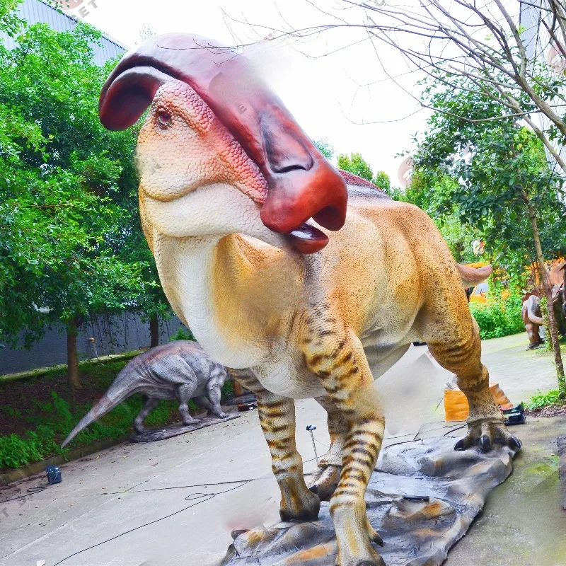 Parasaurolophus Animatronics ديناصور نموذج السيليكون مقاوم للماء نموذج ديناصور مخصص