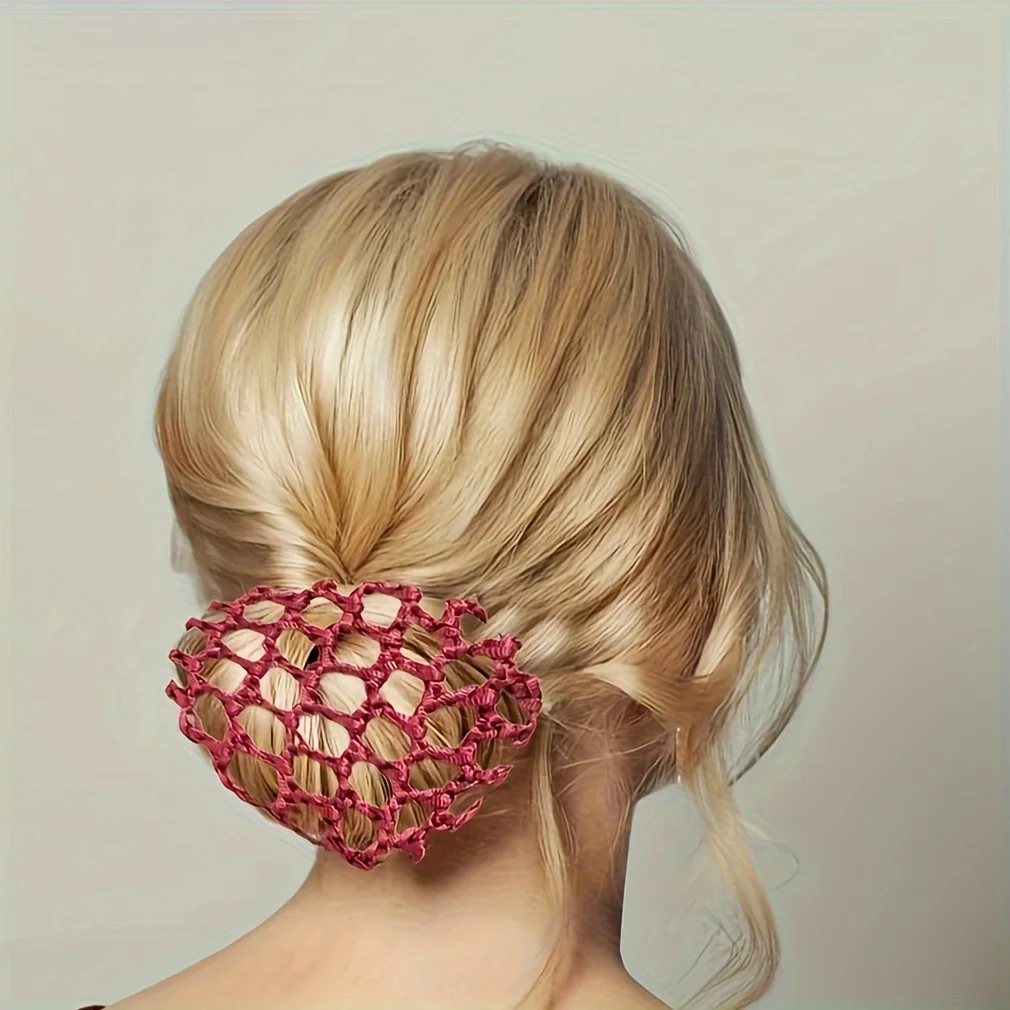 [Elegant Hair Net] 1pc Elegant Solid Color Polyester Fiber Hair Net, Unisex-Adult Hair Protector Mesh - Detail 1