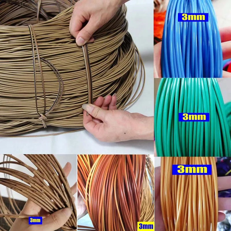 

500g 3mm Diameter Round DIY PE Synthetic Rattan Material For Weaving Handmade Braid Rope Knit Repair Basket Chair Table