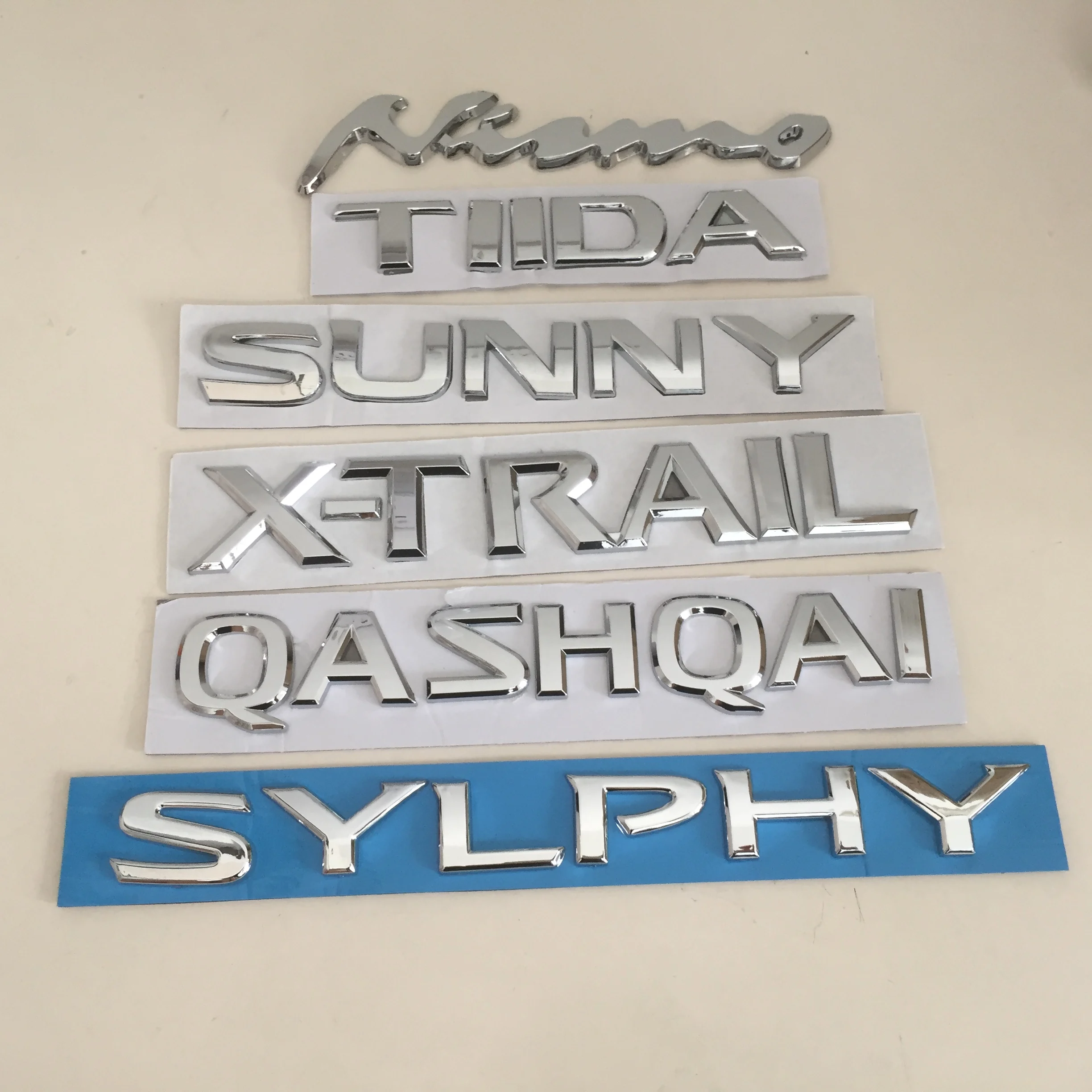 1pcs 3D ABS for SUNNY TIIDA TEANA X-TRAIL QASHQAI car Letter Emblem Rear tail trunk Decals badge sticker Decal styling