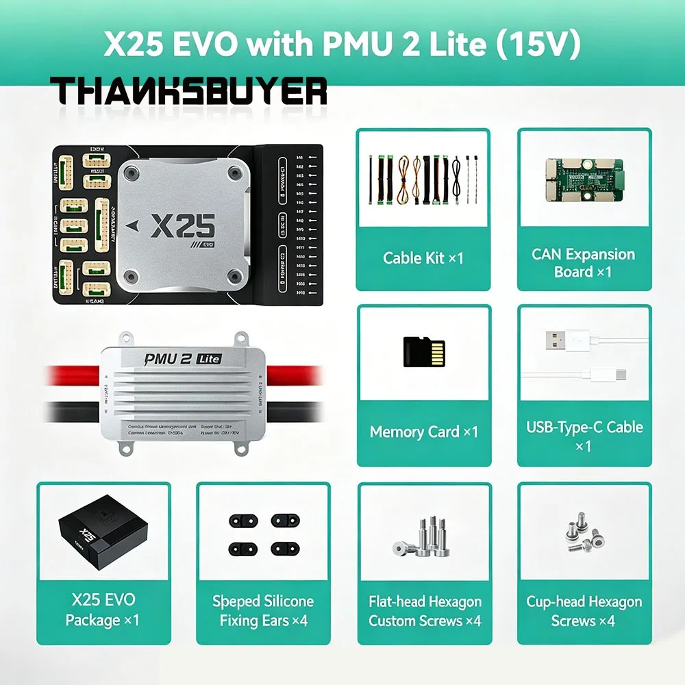 CUAV Pixhawk X25 EVO Opensource Fixed Wing Flight Controller Long Range Flight Control for Ardupilot/PX4 (with/no CAN PMU2 LITE)