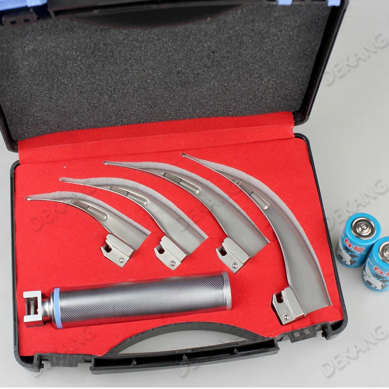 Led الفولاذ المقاوم للصدأ سبائك التيتانيوم الكبار والأطفال منظار الحنجرة الرغامي التنبيب المصباح الكهربي منظار الحنجرة #1