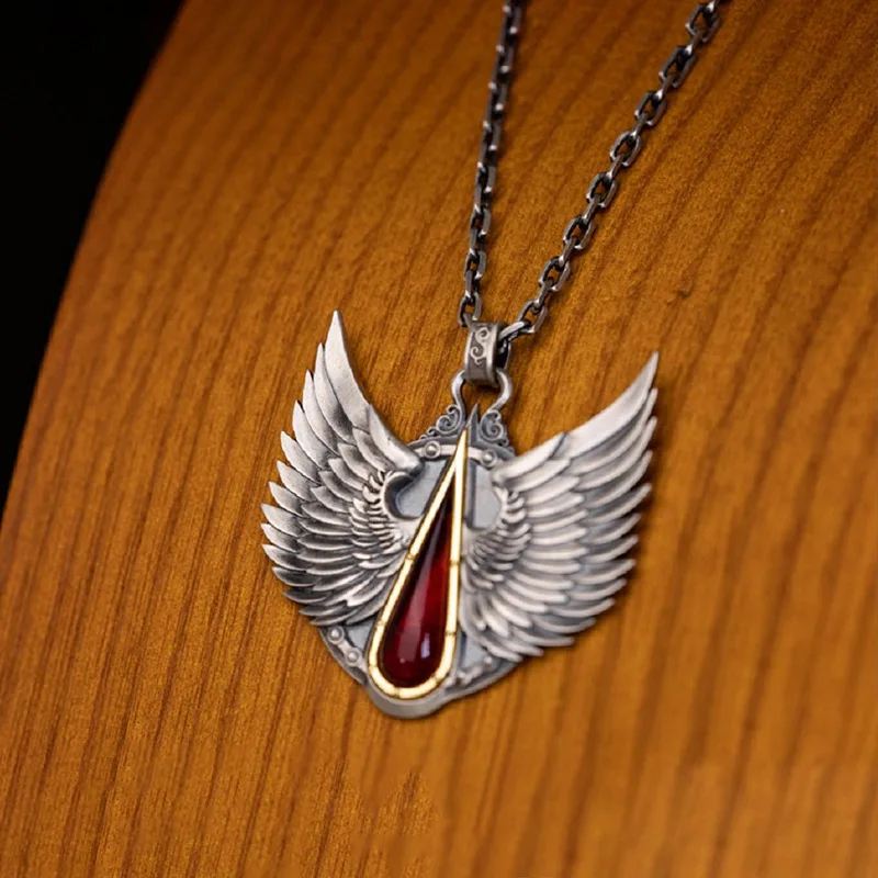 Brand-new 60-centimeter 40K gaming accessory wings, fashionable pendant and trendy wings necklace