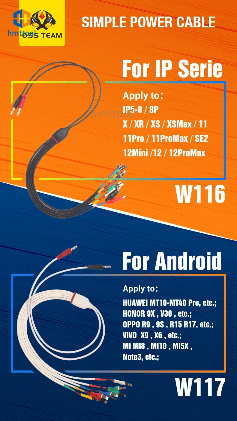 OSS Battery Boot Activation Test Power Line For Samsung/Huawei Android Phone For iPhone 6-15 pro max DC Power Supply Test Cable