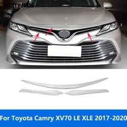 For Toyota Camry XV70 LE XLE 2017 2018 2019 2020 Chrome Front Center Grille Trim Front Engine Hood Lid Accessories Car Styling