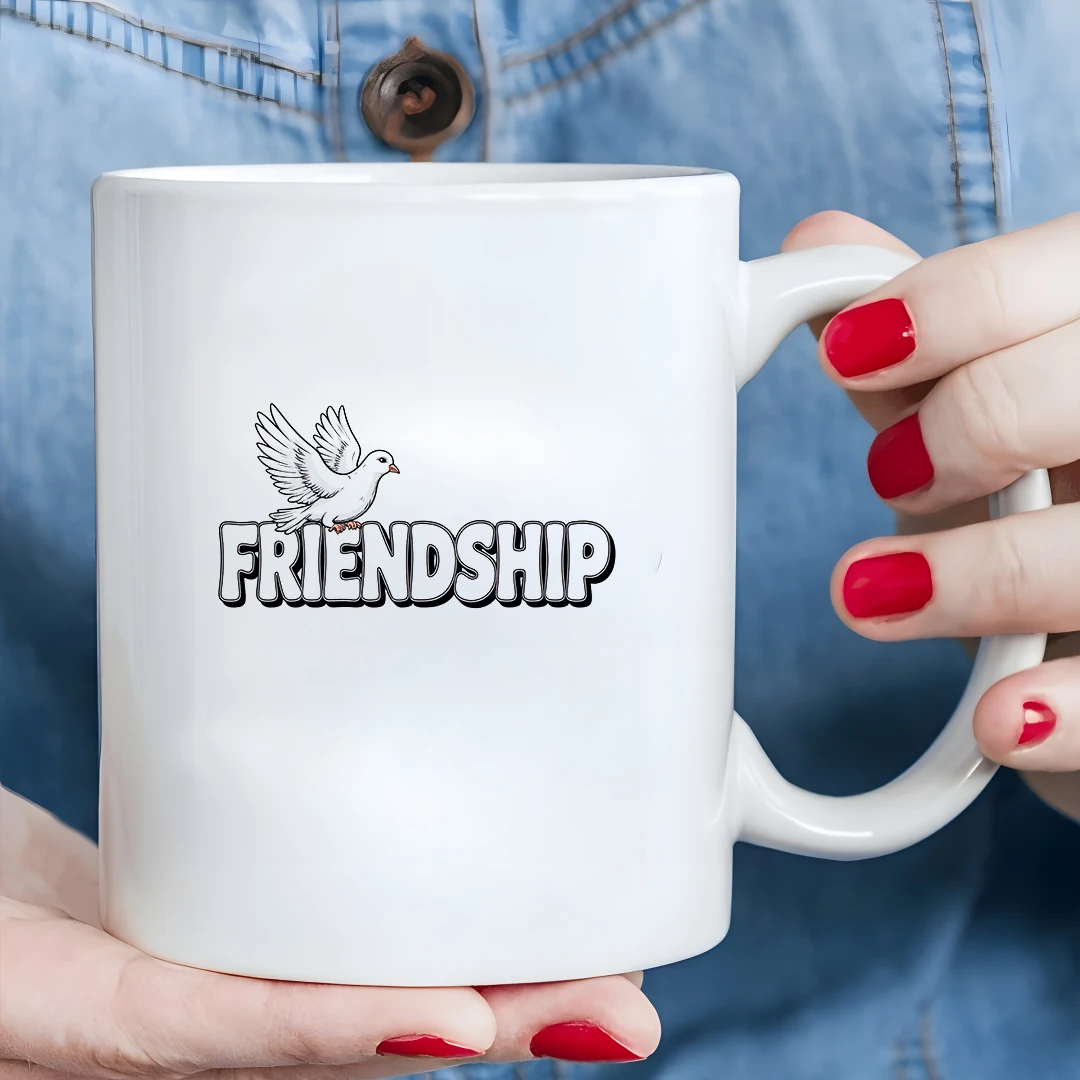 

11oz Couples Friendship Christmas Cup Flying Dove Friendship Cup Family Office Cup