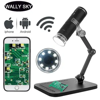 WiFi Digital Microscope 1000X Portable 8 LEDs USB Microscope with Bracket PCB Inspection Tools for Android IOS IPad PC Endoscope