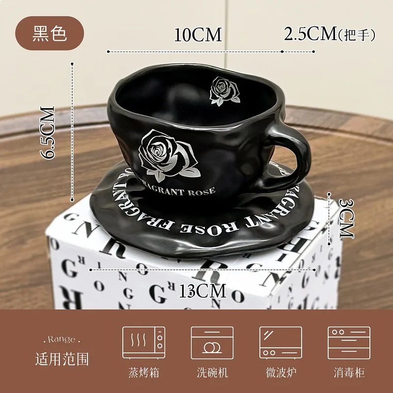 Light Luxury Premium Exquisite Heat Resistant Ceramic Couple Water Cup Saucer Set High Appearance Porcelain Drinkware Gift Box