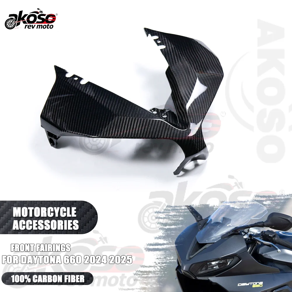 Carenado Delantero de Fibra de Carbono Seca 3k Puro, Cubierta de Panel, Accesorios para Motocicleta, Piezas para Moto Triumph Daytona 660 2024 2025 Modificación