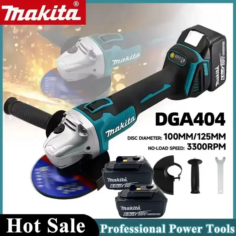 

Аккумуляторная угловая шлифовальная машина Makita DGA404 с бесщеточным двигателем, для полировки и резки, совместима с аккумуляторами 18В, 125/100 мм