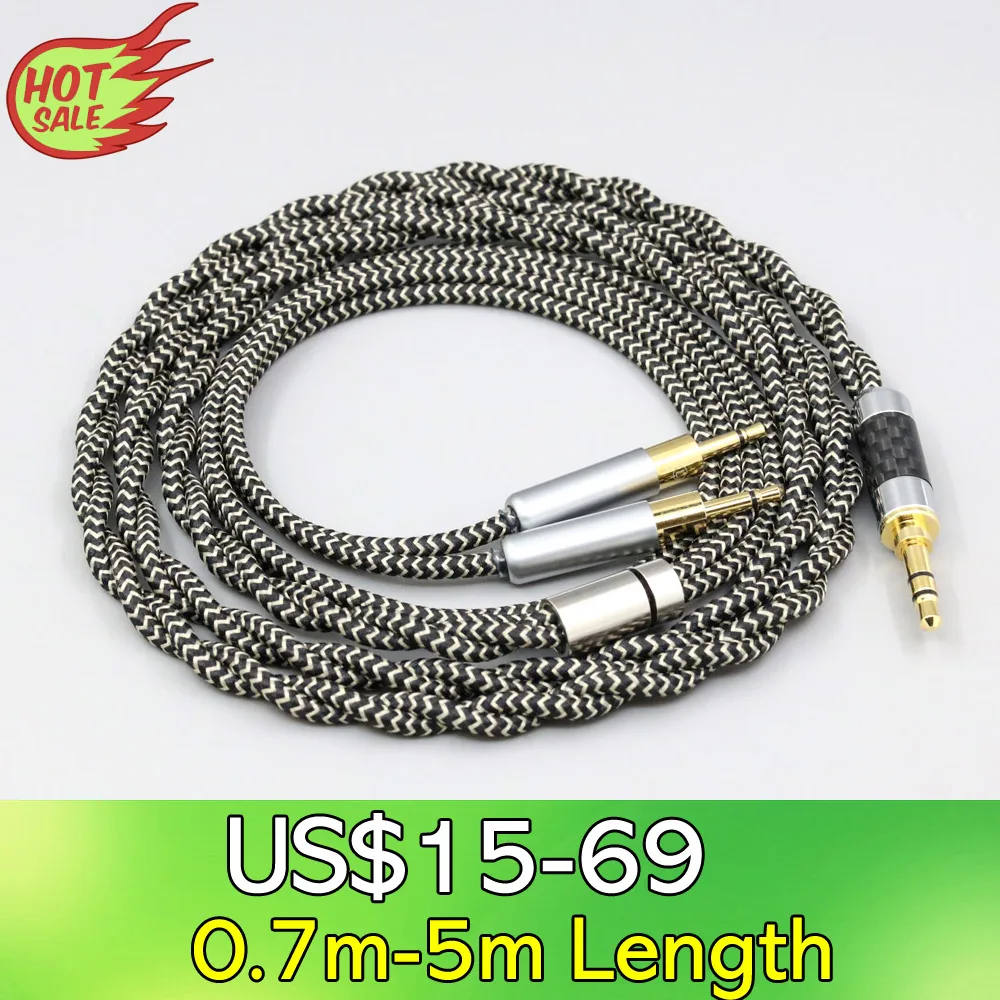 LN008055 2 Core 2.8mm Litz OFC Earphone Shield Braided Sleeve Cable For Sennheiser HD700 Headset 2.5mm pin Headphone