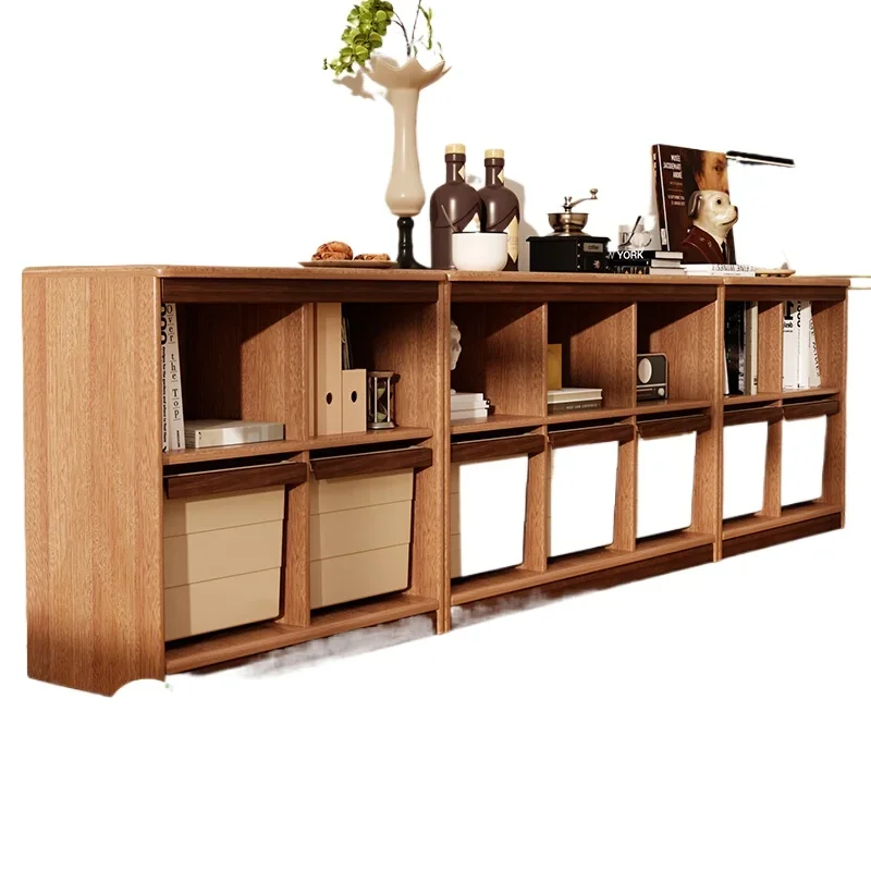 

**Solid wood toy storage cabinet Children's storage rack Living room shelf Large capacity baby bookshelf Locker
