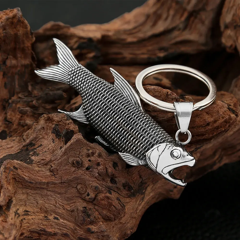 Unique Fish Bottle Opener Keychain Stainless Steel Beer Bottle Opener Women Men Key Ring Car Key Accessories Charm Jewelry