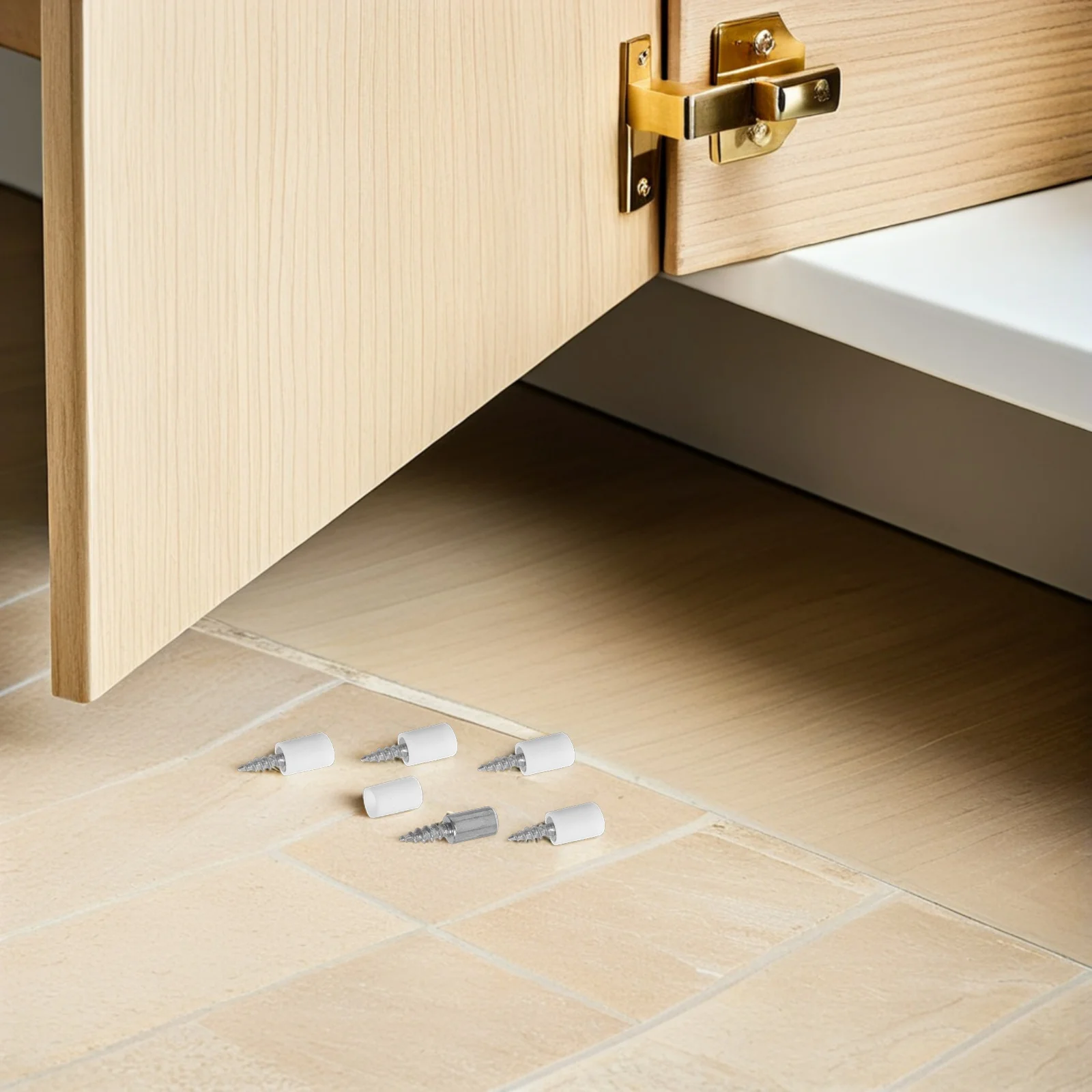 

100Pcs Self-Tapping Shelf Pegs Metal Cabinet Bookcase Pins Protective Sleeve Easy Install No Drill Required for Furniture