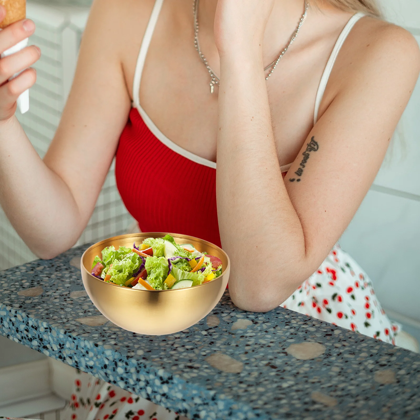 

2pcs Stainless Steel Fruit Bowl For Salad Rice Noodle Serving Soup Baby Food Kitchen Tableware Household Dining Supply