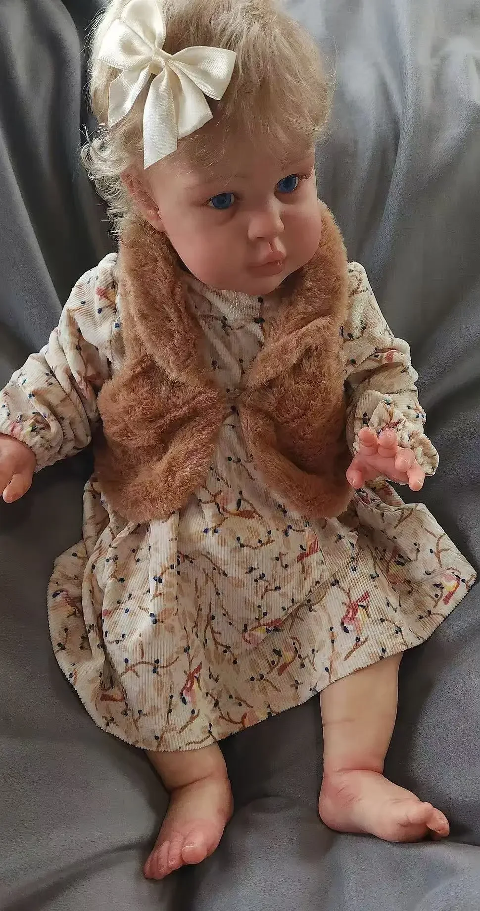 

St.Store Customized Limited Supply 22inch Reborn Baby Ellie With Hand-Rooted Hair Already Finished Doll with Different Dress