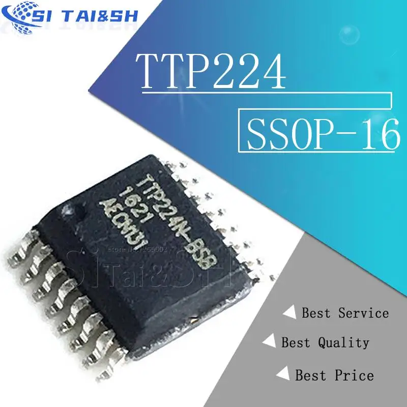 

10PCS TTP224-BSB S TTP224 SSOP TTP224N-BSB TTP224N SMD Waterproof shell
