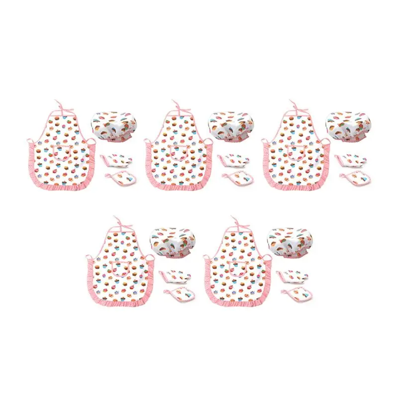 

20Pcs Kids Cooking And Baking Set Includes Apron For Little Girls, Chef Hat, For Toddler Dress Up-ABLI