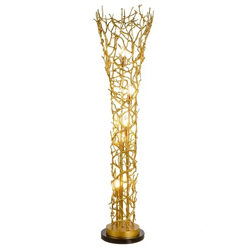 Modern Luxury Floor Lamp Brass Marble Base LED Standing Light Contemporary Design for Living Room Bedroom Home Decor