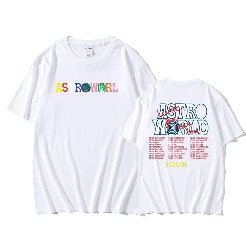 Astroworldツアー特大tシャツ男性women1:1レタープリントtシャツヒップホップストリートカニエ西astroworld tシャツ