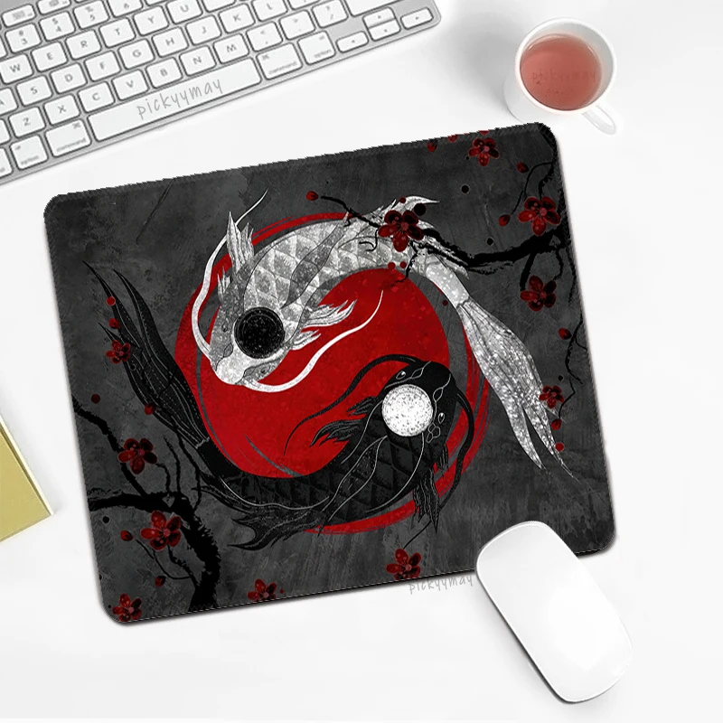 YinYang Fish Mouse Pads Japanese Koi Art Mousepad Company Big Desk Pad 100x50cm Large Table Mats Computer Mousepads Mouse Mat