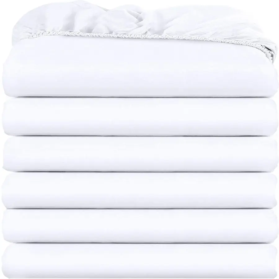 

Bedding Queen Fitted Sheets Bulk Pack of 6 Bottom Sheets Soft Brushed Microfiber Deep Pockets Shrinkage amp Fade Resistant Easy