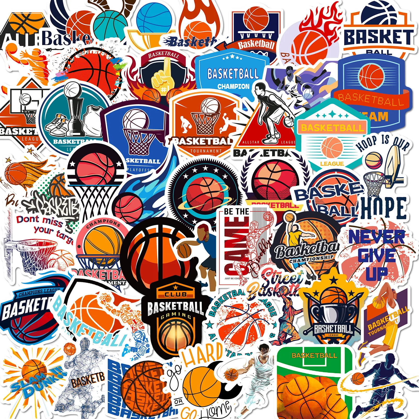 10/25/50pcs Basketball Fans Graffiti Stickers Sports for Waterproof Notebook Car Helmet Suitcase Phone Laptop Guitar