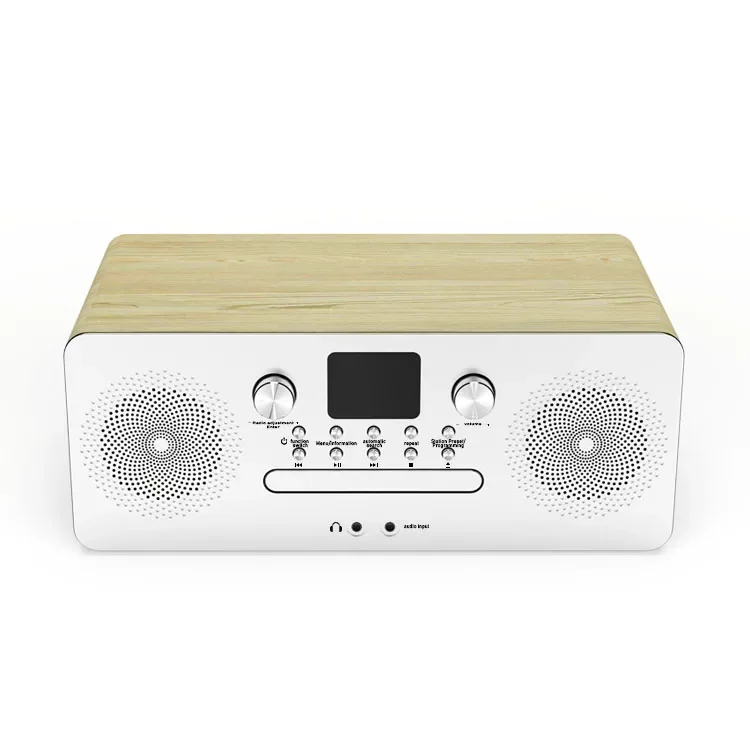 Low-Profile 4-in-1 Digital Media FM Radio Music Streamer DAC Pre-amp with Airplay 2 Blue tooth CD Player