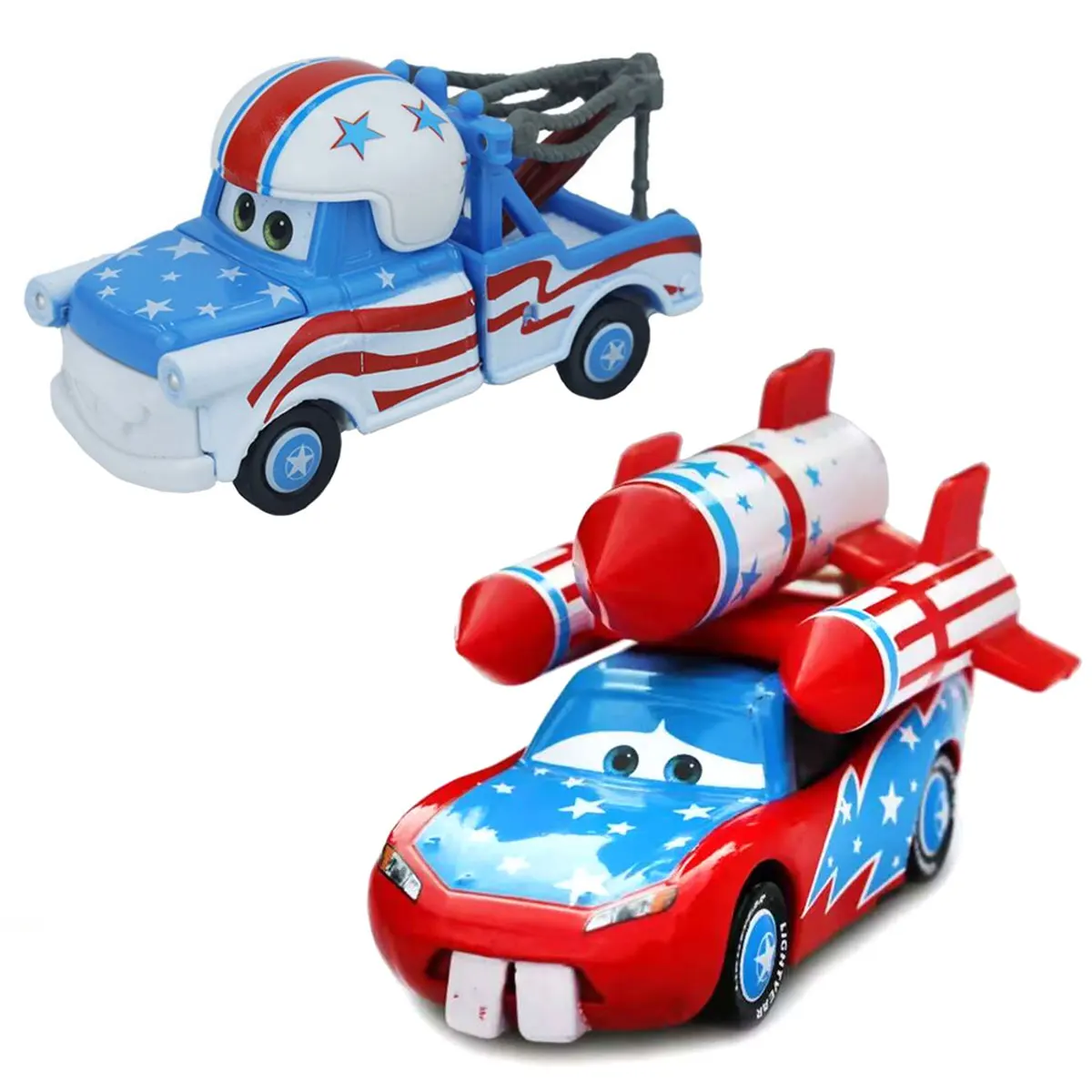 Disney Pixar Cars Rocket Fireworks McQueen Helmet Mater Diecast Car Model Cartoon Car Toys Boy