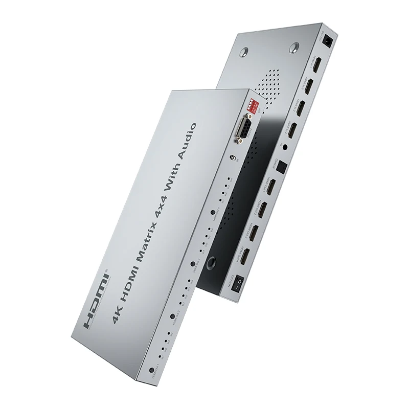 4K 4x4 HD Matrix Remote Control Audio Switch Splitter New 1080p Resolution RS232  Extractor Video Splitters Converters