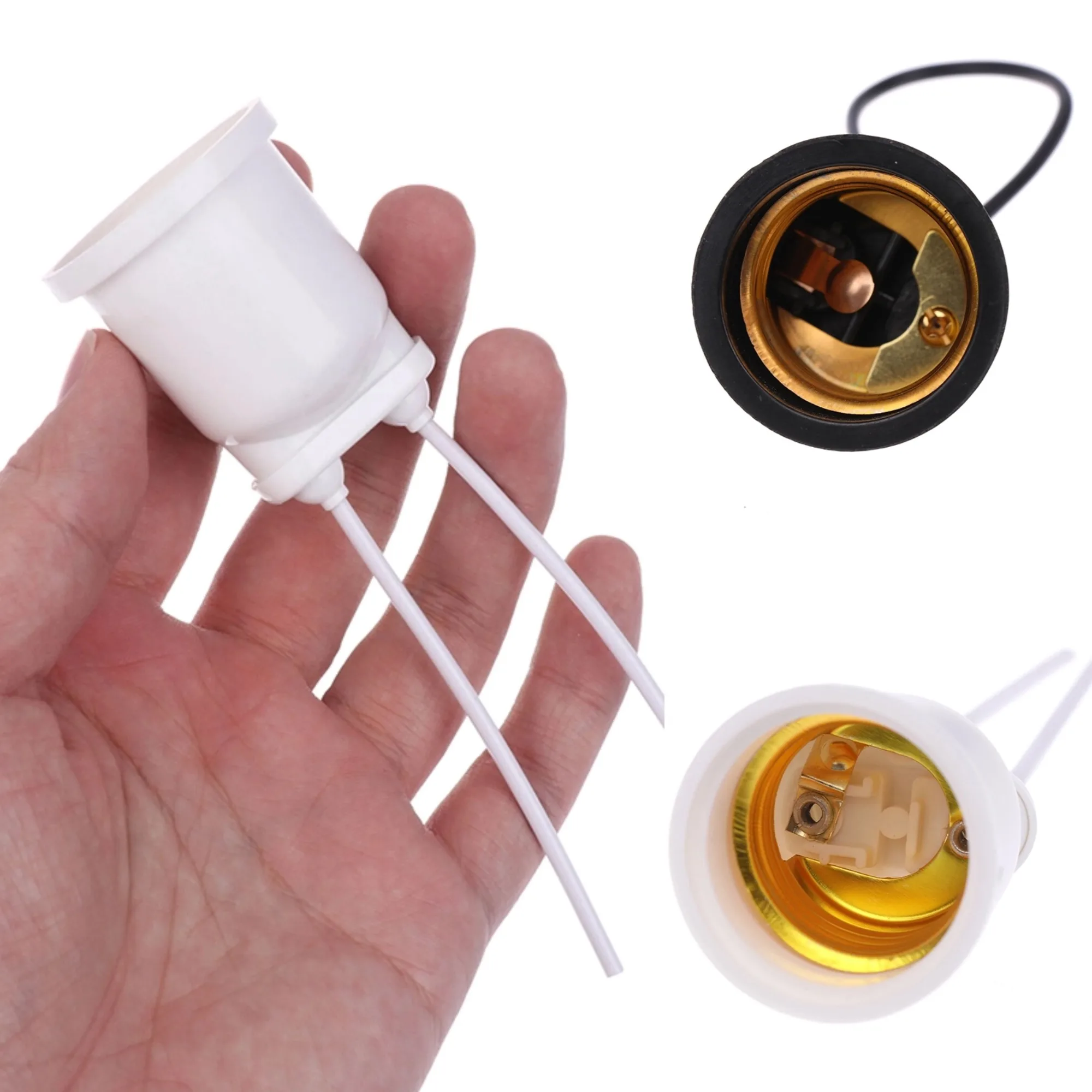 

1/5Pieces Outdoor Lighting Grow Plant Light Lampholder E27 Waterproof Copper Wire Light Bulb Socket Lamp Holder Base With Wire