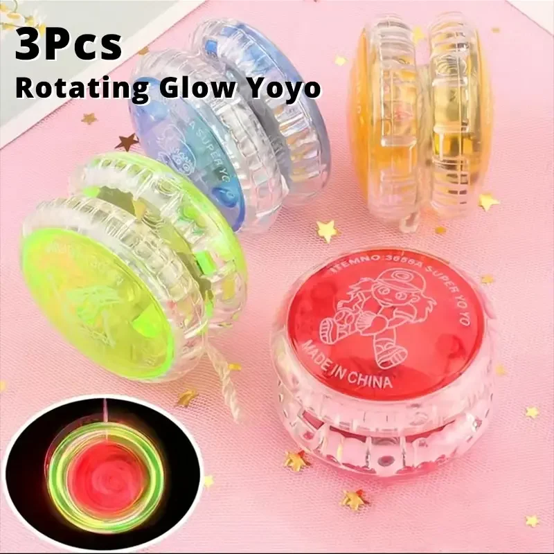 3Pcs Luminous Yo-yo Ball Pull Line for Kids Light Up the Fun Child\'s Playtime Children\'s Toys Random Color