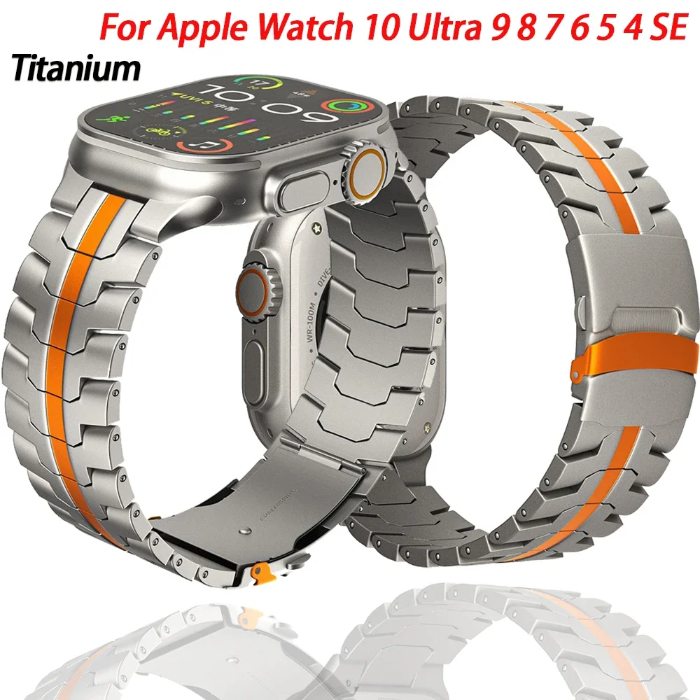 

Pure titanium Strap for Apple Watch Series 49mm 46mm 42mm 44mm 40mm 45mm 41mm Metal Wristband iWatch 10 Ultra 9 8 7 6 5 4SE Belt