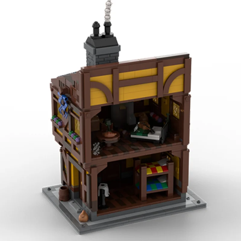 1590 個 MOC 中世の家 1 歴史的、素朴で詳細な DIY モデルビルディングブロック誕生日おもちゃギフト