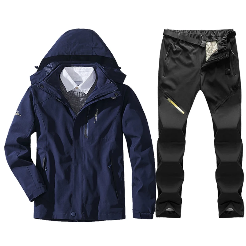 Heren skipak waterdicht winddicht skiën en snowboarden jas broek set mannelijke sneeuwkostuums outdoor klimmen ski-jas merk